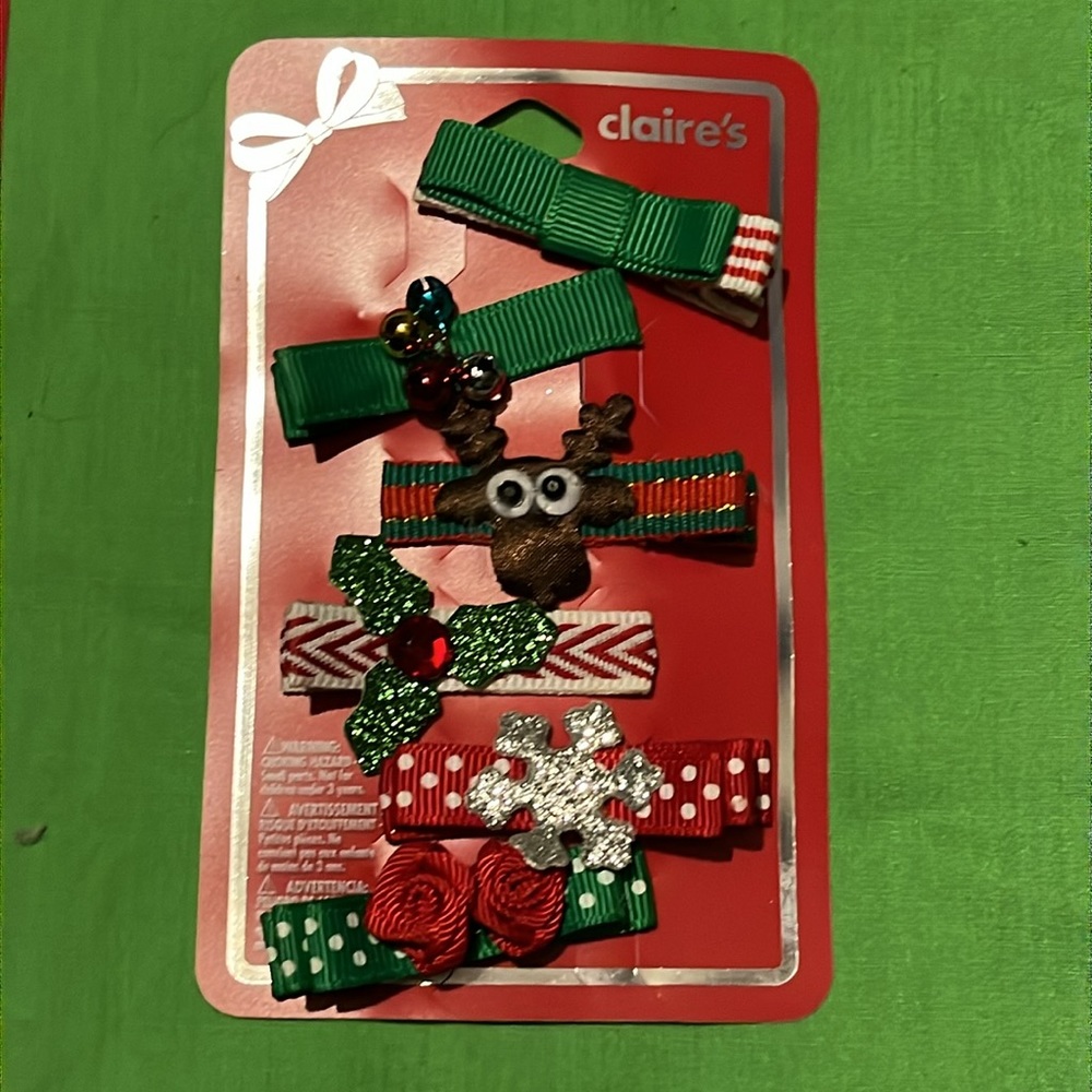 Little girls Claire’s Christmas barrette lot 5 pcs - Picture 4 of 5